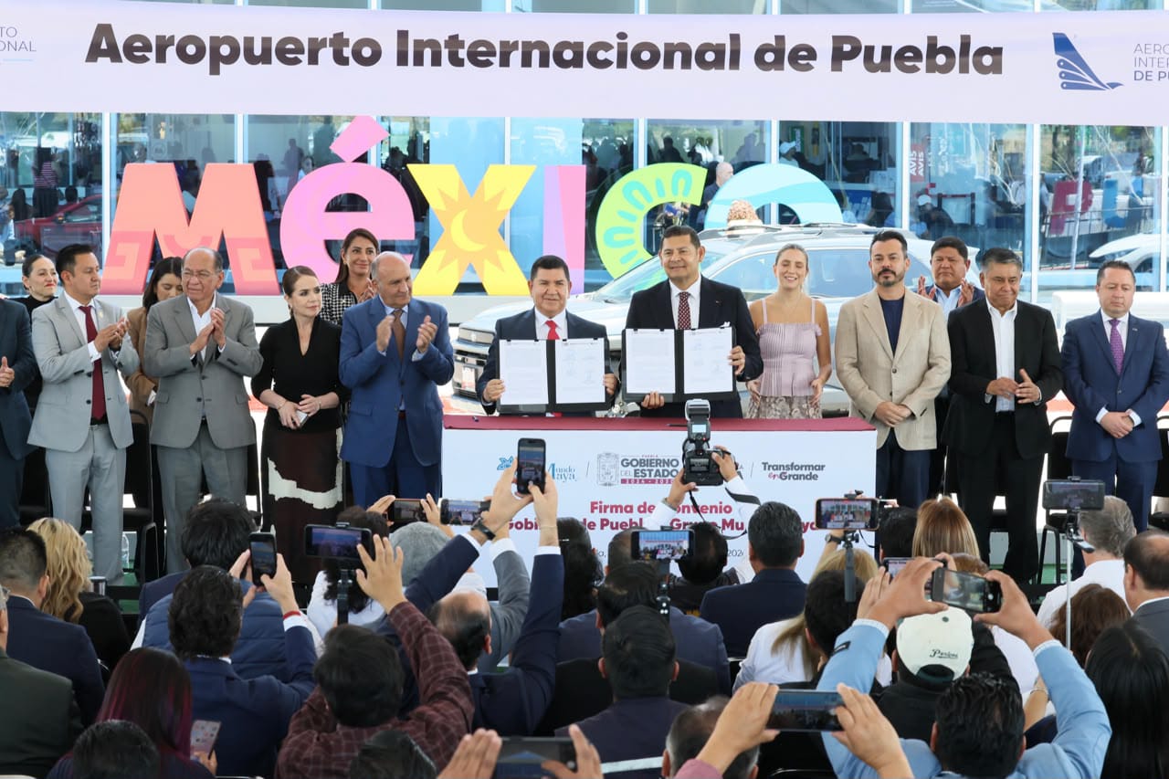 Mundo Maya y Gobierno estatal transforman Aeropuerto Internacional de Puebla con inversión histórica.