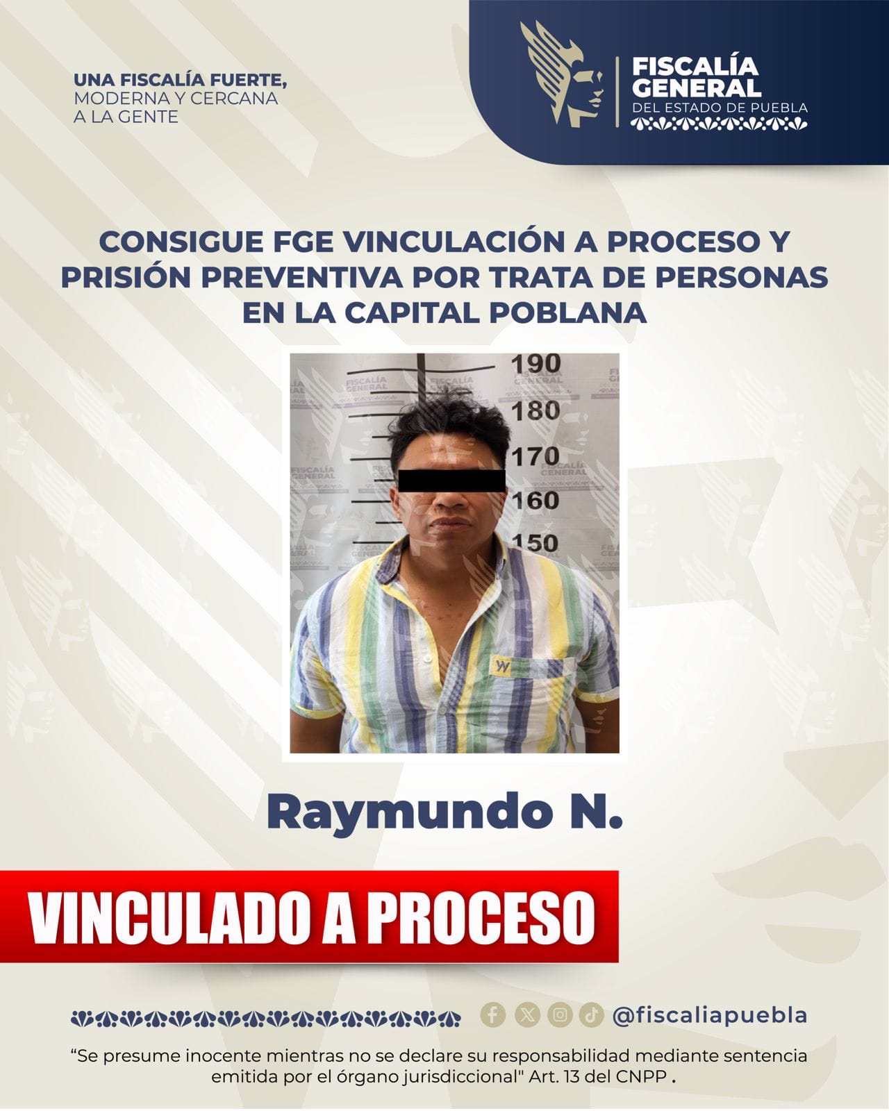 Consigue FGE vinculación a proceso y prisión preventiva por delitos de trata de personas en la capital poblana
